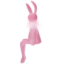 Produkt Figurka zająca wielkanocnego z boa z piór, półka, dekoracyjna figurka wielkanocna, 27 cm, 2 sztuki