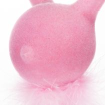 Produkt Ozdoba wielkanocna w kształcie zajączka, półka z boa z piór, do kredensu lub półki, 36 cm, 2 sztuki