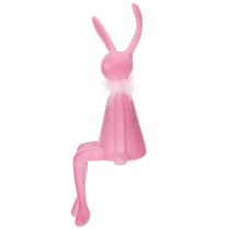 Produkt Ozdoba wielkanocna w kształcie zajączka, półka z boa z piór, do kredensu lub półki, 36 cm, 2 sztuki
