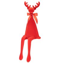Produkt Dekoracyjna figurka łosia, flokowana, półka z kokardą, 80 cm