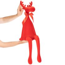 Produkt Dekoracyjna figurka łosia, flokowana, półka z kokardą, 80 cm