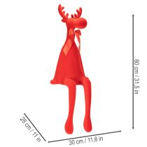 Produkt Dekoracyjna figurka łosia, flokowana, półka z kokardą, 80 cm