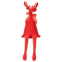 Produkt Dekoracyjna figurka łosia, flokowana, półka z kokardą, 80 cm