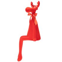 Produkt Dekoracyjna figurka łosia, flokowana, półka z kokardą, 80 cm
