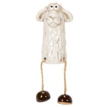 Produkt Ceramiczna figurka owcy, siedząca owca, do dekoracji wielkanocnej i całorocznej, 18 cm, 3 sztuki
