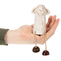 Produkt Ceramiczna figurka owcy, siedząca owca, do dekoracji wielkanocnej i całorocznej, 18 cm, 3 sztuki