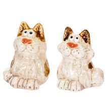 Produkt Ceramiczne figurki dekoracyjne w kształcie kotów, zabawne figurki zwierząt do dekoracji salonu, 8 cm, 4 sztuki
