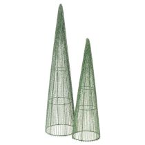 Produkt Metalowe stożki kwiatowe, zielone, do kompozycji kwiatowych, 62 cm, 2 sztuki