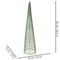 Produkt Metalowe stożki kwiatowe, zielone, do kompozycji kwiatowych, 62 cm, 2 sztuki