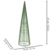 Produkt Metalowe stożki kwiatowe, zielone, do kompozycji kwiatowych, 62 cm, 2 sztuki