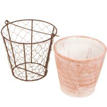 Produkt Uchwyt do doniczki ceramicznej metalowy brązowy Ø18cm