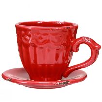 Produkt Świecznik ceramiczny czerwony kubek na świece w kształcie kija 13×11×8cm 3 szt