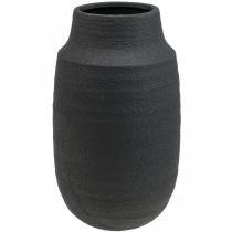 Wazon ceramiczny czarny wazon na kwiaty dekoracyjne wazony Ø17cm wys.34cm