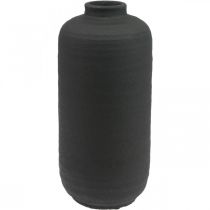 Ceramiczny wazon Czarny Wazon dekoracyjny Rustykalny Ø15,5 cm W34 cm