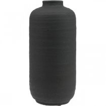 Ceramiczny wazon Czarny Wazon dekoracyjny Rustykalny Ø15,5 cm W34 cm
