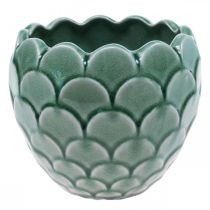 Ceramiczna doniczka Vintage Green Crackle Glaze Ø17cm W15cm