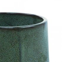 Produkt Wazon ceramiczny Wazon na kwiaty Zielony Sześciokątny Ø14,5 cm W21,5 cm