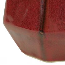 Produkt Wazon ceramiczny Wazon na kwiaty Czerwony Sześciokątny Ø14,5 cm W21,5 cm