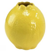 Wazon ceramiczny dekoracja w kolorze żółtej cytryny Śródziemnomorska Ø12cm W14,5cm