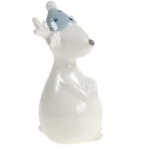 Produkt Ceramiczna figurka renifer 11cm, 12cm biała 2szt
