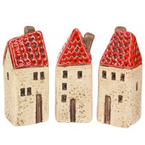 Produkt Domki ceramiczne, małe domki dekoracyjne, dekoracja jesienna, wys. 8 cm, 6 szt.