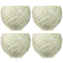 Produkt Ceramiczne miski w zielonym spiralnym wzorze Ø9cm H7cm 4szt