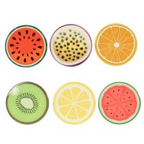 Produkt Zestaw podstawek pod owoce, wzór owoców, dekoracja stołu, kuchnia i salon, 10 cm, 6 elementów