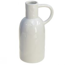 Produkt Wazon ceramiczny biały do dekoracji na sucho. Wazon z uchwytem Ø9cm W21cm