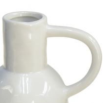 Produkt Wazon ceramiczny biały do dekoracji na sucho. Wazon z uchwytem Ø9cm W21cm