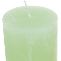Produkt Świece pieńkowe jednokolorowe limonkowe​​​​​​ 60×100mm 4 szt.