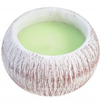 Produkt Świeca Citronella Zielona Miska Ceramiczna Biała Brązowa W8cm