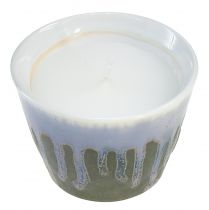 Świeca cytronelowa w doniczce ceramicznej vintage zielona Ø8,5cm