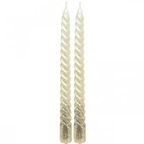 Świece stożkowe Świece skręcane Świece spiralne kremowe 24cm 2szt