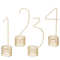 Produkt Świeca dekoracyjna adwentowa cyfry 1-4 matowe złoto metal wys. 10cm 4 szt.
