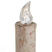 Produkt Antyczny świecznik z metalowym świecznikiem LED o ciepłym świetle, wys. 22 cm