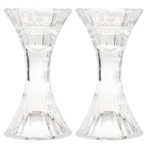Produkt Świecznik szklany okrągły świecznik w sztyfcie Ø7cm W13cm 2szt