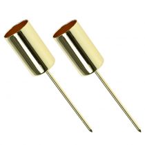 Produkt Świecznik złoty na świece w sztyfcie Ø2,2cm 4 szt