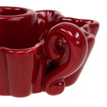 Świecznik ceramiczny czerwony Ø12cm 2szt.