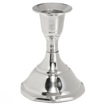 Produkt Świecznik metalowy srebrny świecznik w sztyfcie wys. 9,5cm 2szt