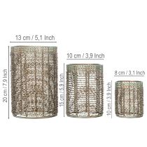 Produkt Świeczniki metalowe, podgrzewacze Ø8/10/13cm, zestaw 3 szt.