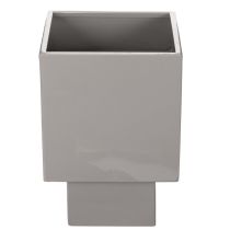 Produkt Szara doniczka w kształcie kostki z podstawą do nowoczesnej dekoracji, 22 cm