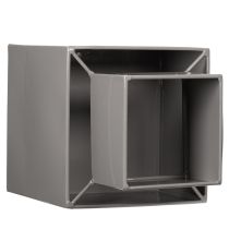 Produkt Szara doniczka w kształcie kostki z podstawą do nowoczesnej dekoracji, 22 cm