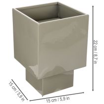 Produkt Zielona doniczka w kształcie kostki, 22 cm, z podwyższoną podstawą