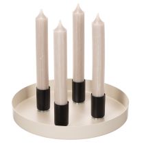 Produkt Okrągły magnetyczny świecznik, matowo czarny, na świece stożkowe o średnicy 25 mm, 4 sztuki