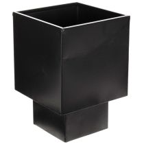 Produkt Czarna doniczka w kształcie kostki z podstawą, nowoczesna, 22 cm