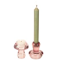 Produkt Świecznik grzybek tealight szklany jagodowy Ø6,5cm wys.7cm 2szt