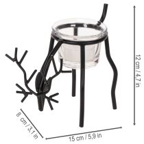 Produkt Świecznik renifer ze szklanym tealightem, 15cm