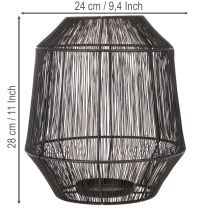 Produkt Czarny świecznik, dekoracyjna latarnia, druciany kosz, Ø24cm, wys.28cm
