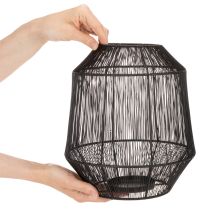 Produkt Czarny świecznik, dekoracyjna latarnia, druciany kosz, Ø24cm, wys.28cm