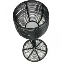 Produkt Świecznik na tealight metalowy czarny ozdobny kieliszek do wina Ø13cm W31,5cm